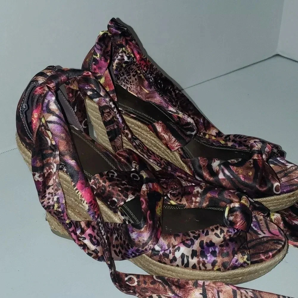 Impo Tipsy Wedge Strap Up Espadrilles Size 10M